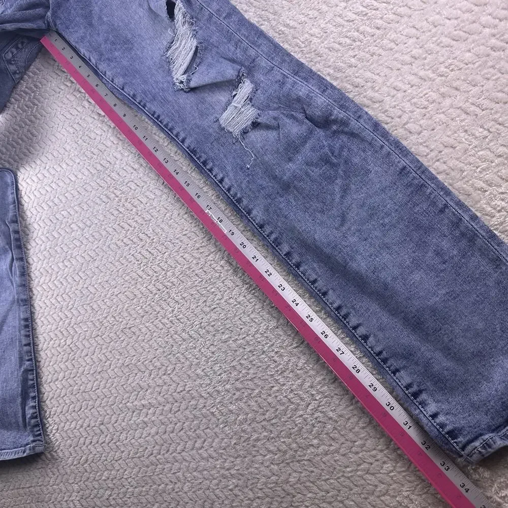 True Religion‎ Jeans Mens 32x34 Blue Geno Relaxed Slim Flap Pocket Distressed
